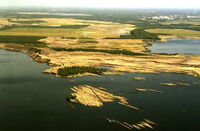 Luftbild Lausitzer Seeland. Die Spuren der Abbaggerung sind noch zu sehen.