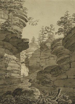 Adrian Zingg, Weg aus dem Uttewalder Grund zur Bastei.