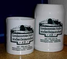Tasse und Bierkrug mit Landesvereinslogo