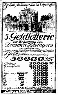 Plakat Zwingerlotterie 1928